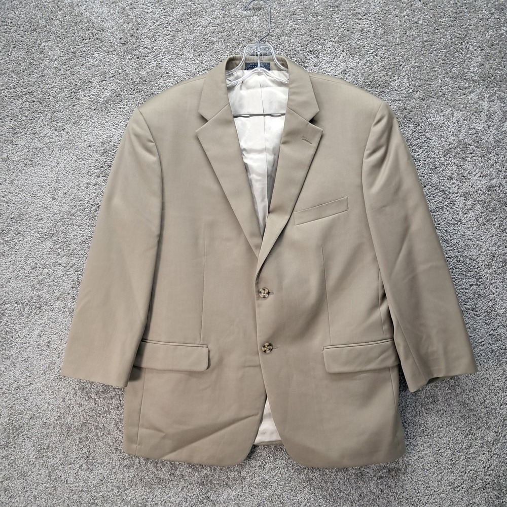 Tommy Hilfiger Mens Tan 100% Wool Two-Button Blazer Sport Coat Jacket RN 47838
